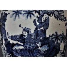 1639  A b&w vase of "King Mu of Zhou" stag-hunting scene  